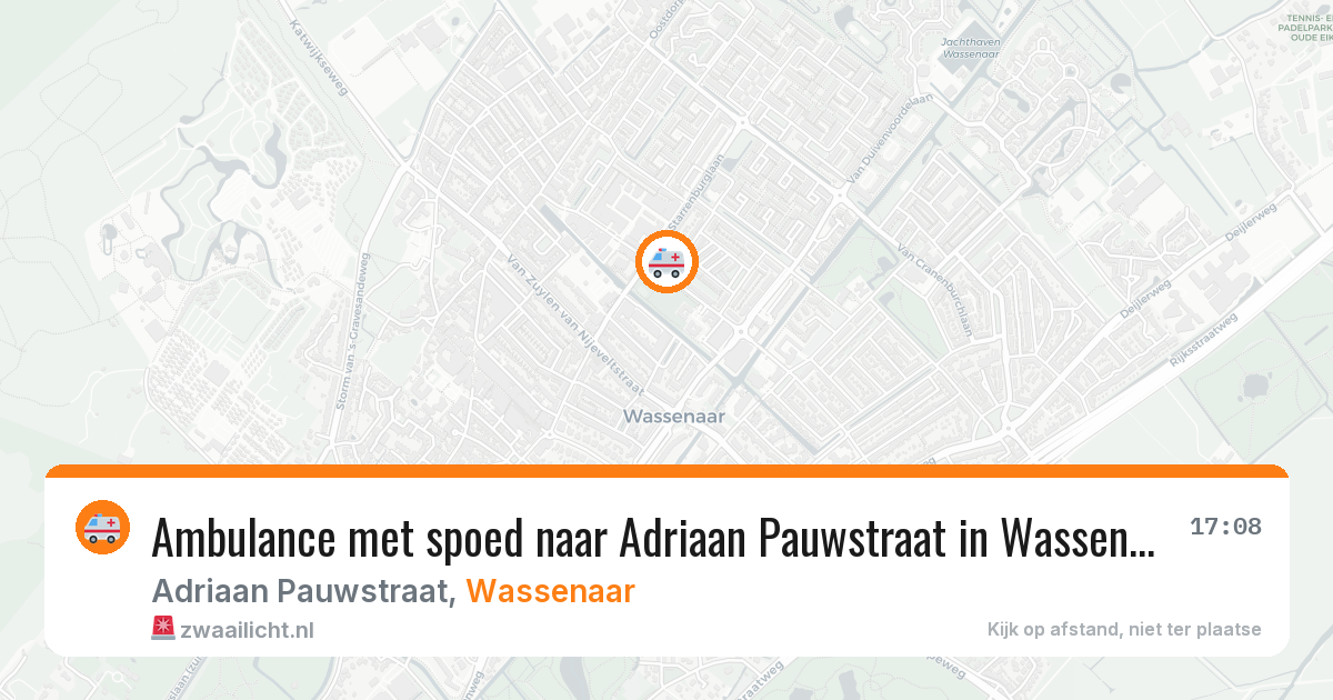 Ambulance met spoed naar Adriaan Pauwstraat in Wassenaar — 30 jul 2026