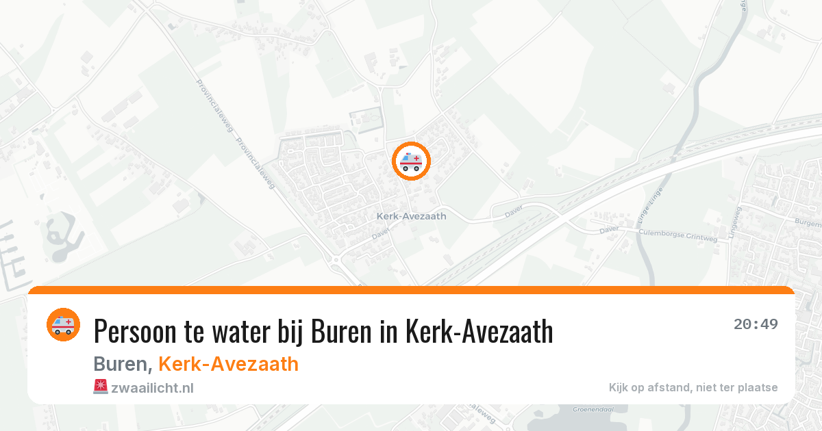Persoon te water bij Buren in Kerk-Avezaath — 16 mei 2026