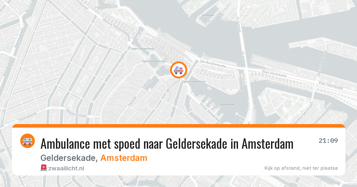 Ambulance met spoed naar Geldersekade in Amsterdam — 16 jun 2026