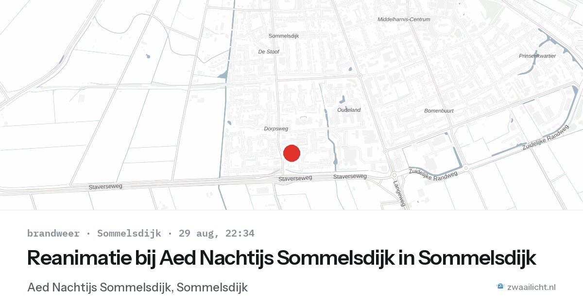 Reanimatie bij Aed Nachtijs Sommelsdijk in Sommelsdijk — 29 aug 2026
