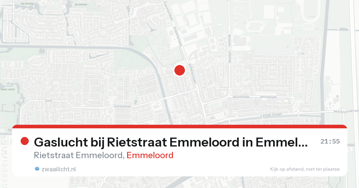 Gaslucht bij Rietstraat Emmeloord in Emmeloord — 22 aug 2026