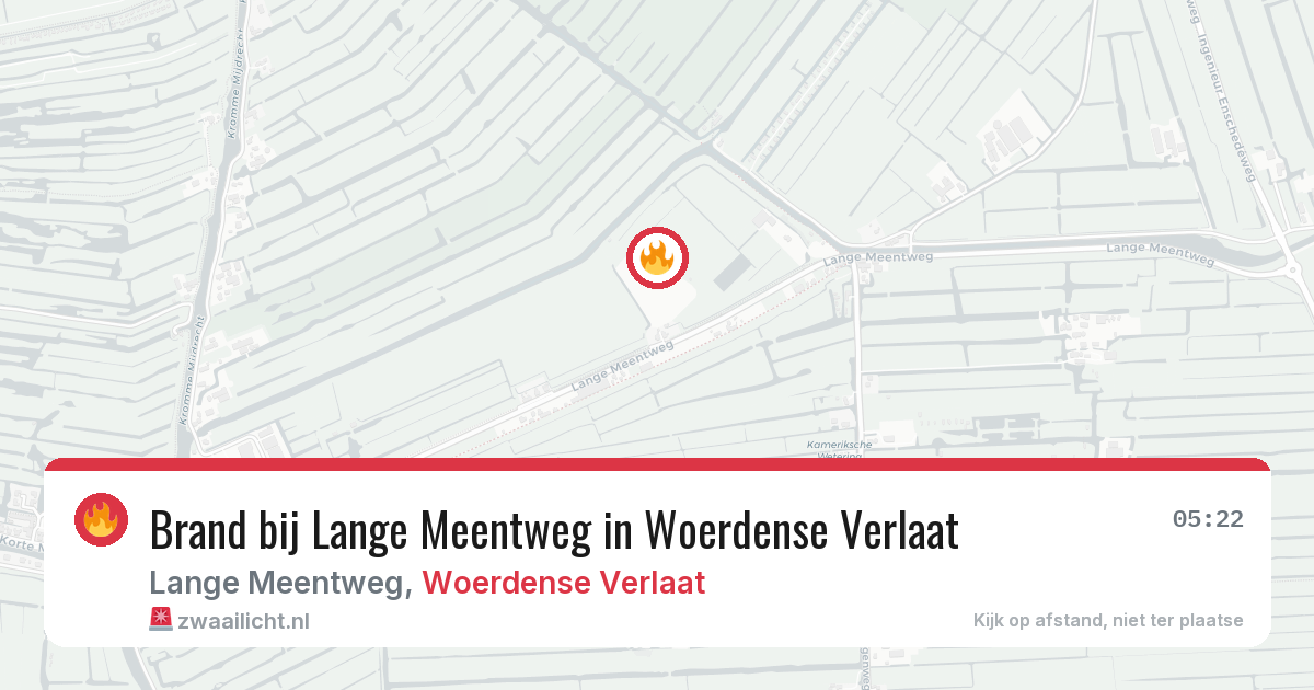 Brand bij Lange Meentweg in Woerdense Verlaat — 28 jun 2026