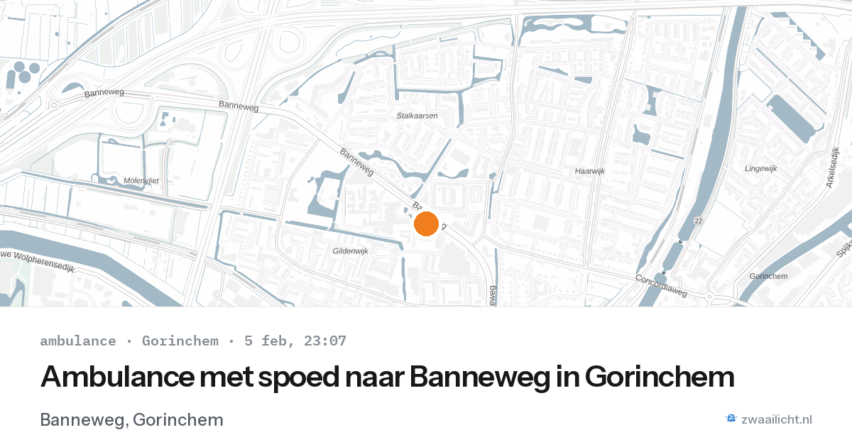 Ambulance met spoed naar Banneweg in Gorinchem — 5 feb 2026