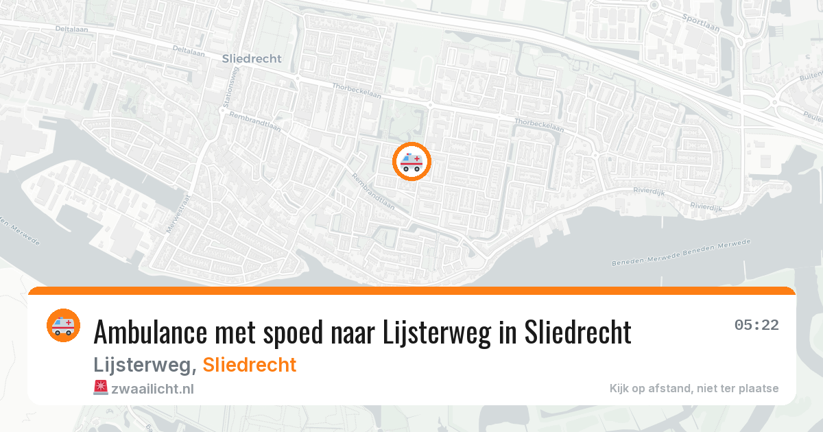 Ambulance met spoed naar Lijsterweg in Sliedrecht — 26 jun 2026
