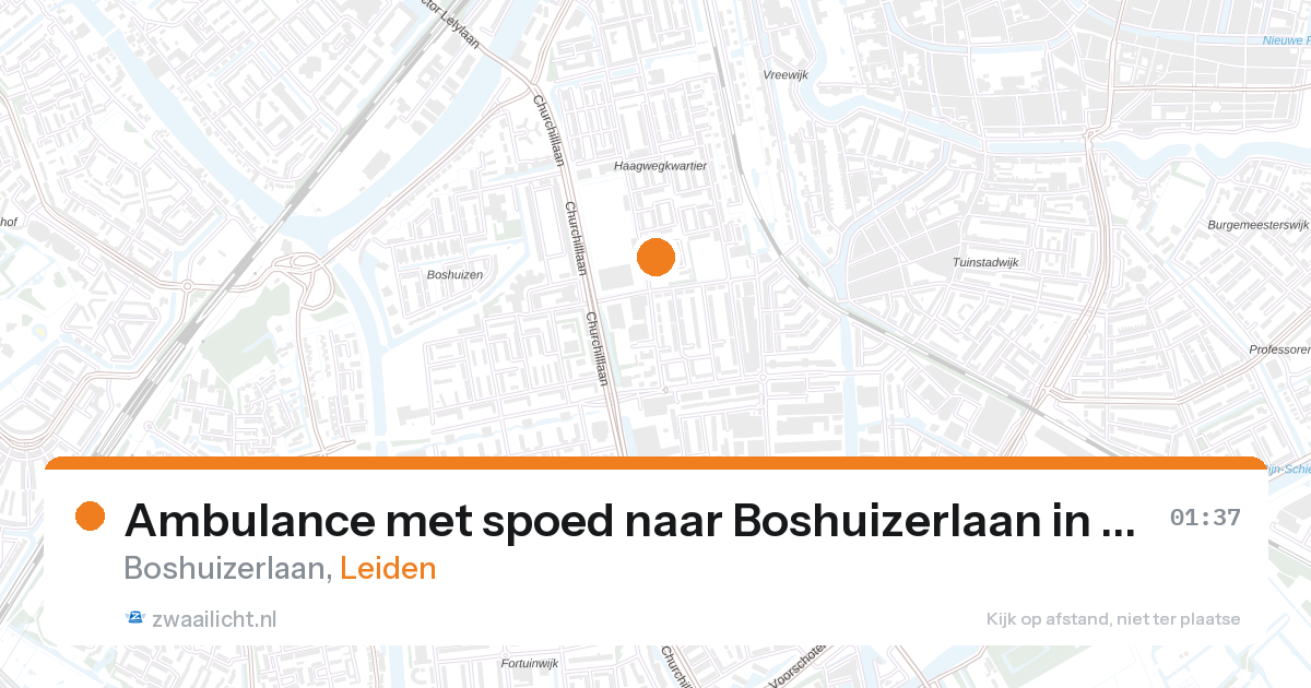 Ambulance met spoed naar Boshuizerlaan in Leiden — 27 aug 2026