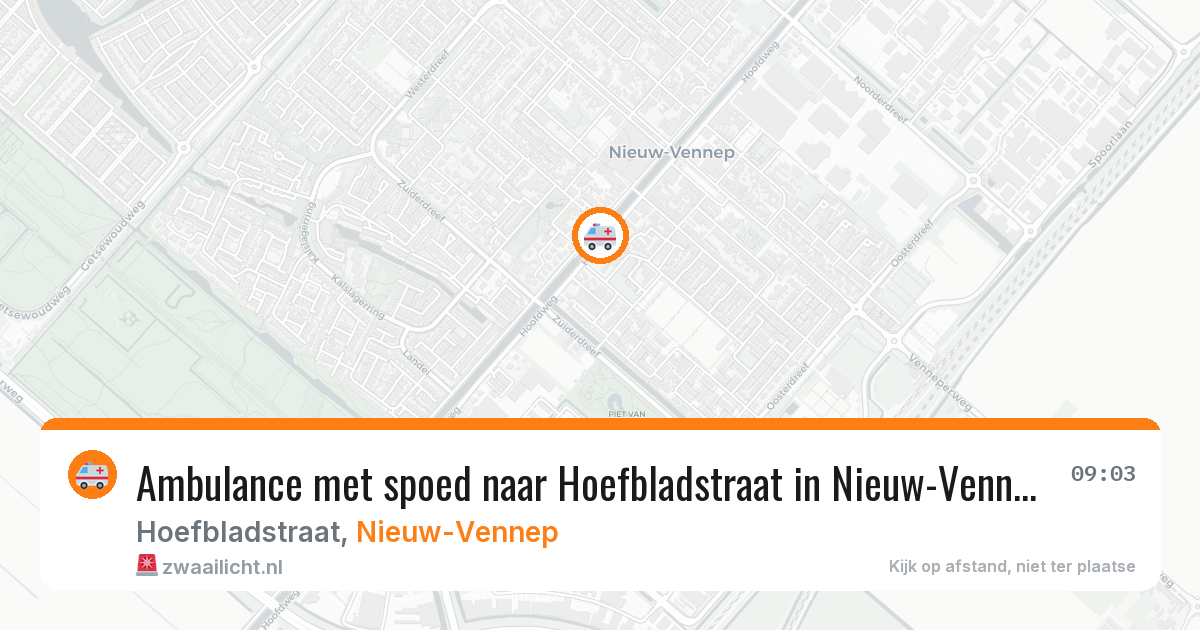 Ambulance met spoed naar Hoefbladstraat in Nieuw-Vennep — 23 feb 2026
