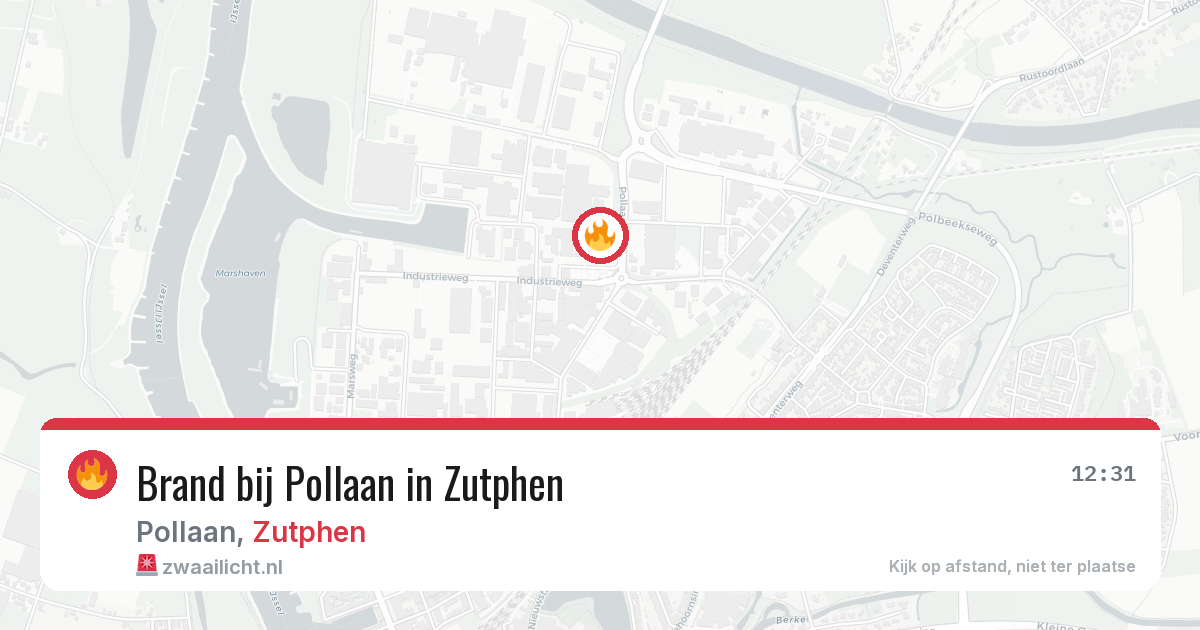 Brand bij Pollaan in Zutphen — 21 jul 2026