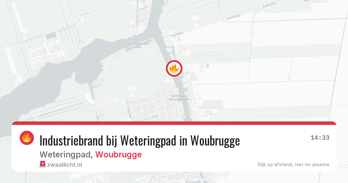 Industriebrand bij Weteringpad in Woubrugge — 29 mei 2026
