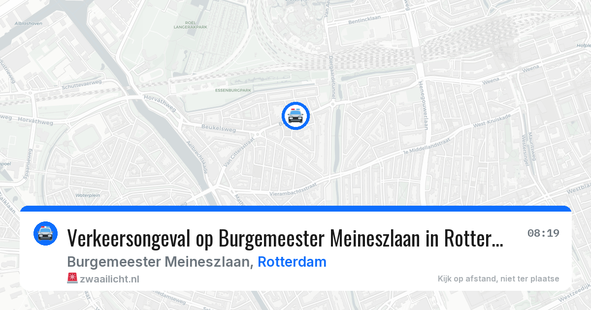 Verkeersongeval op Burgemeester Meineszlaan in Rotterdam — 28 jul 2026