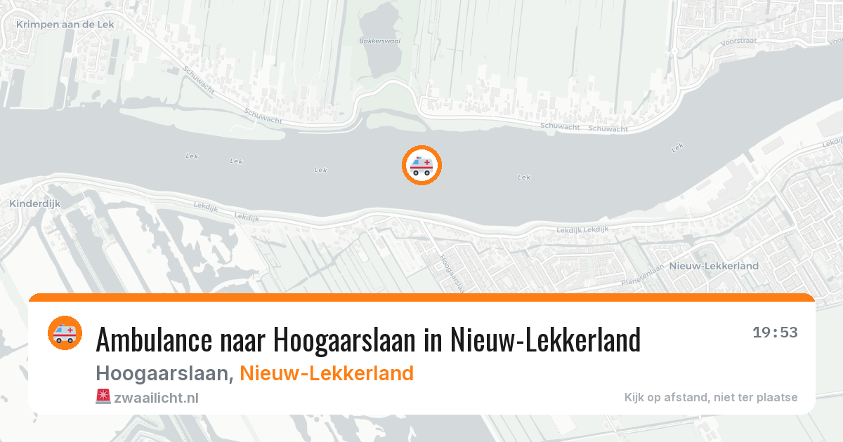 Ambulance naar Hoogaarslaan in Nieuw-Lekkerland — 25 jun 2026