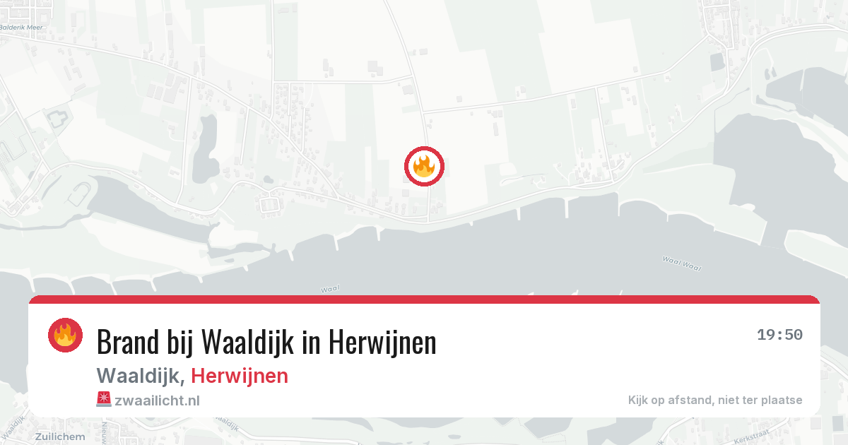 Brand bij Waaldijk in Herwijnen — 28 jun 2026