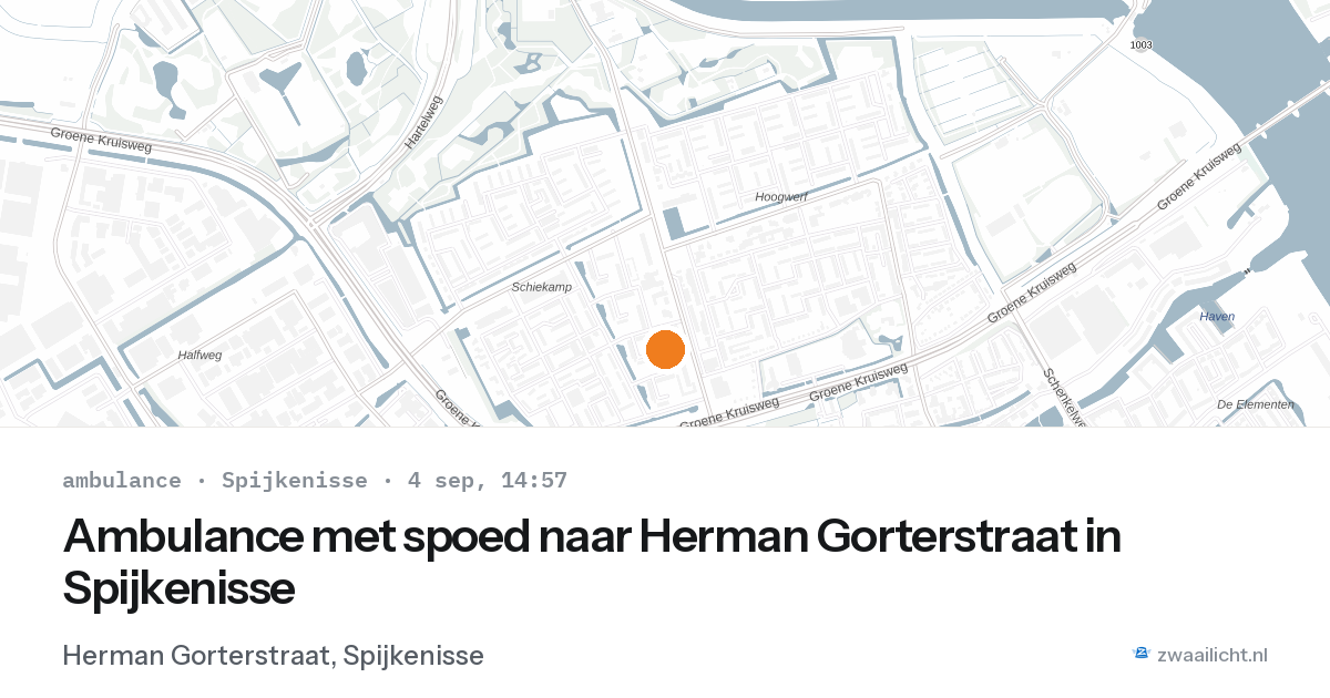 Ambulance met spoed naar Herman Gorterstraat in Spijkenisse — 4 sep 2026