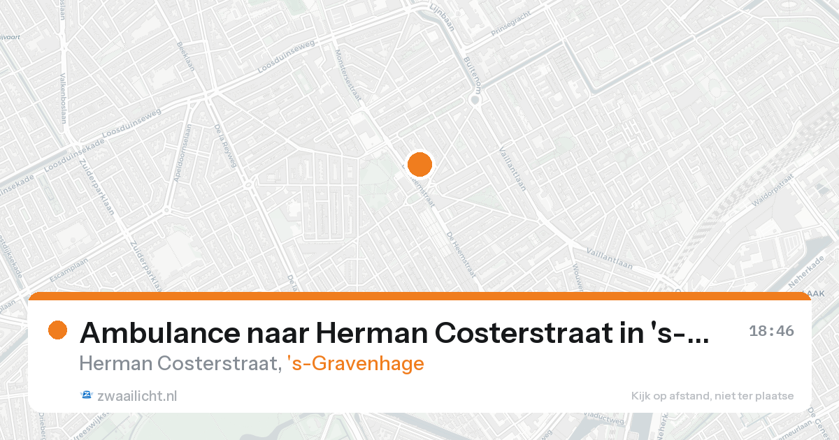 Ambulance naar Herman Costerstraat in 's-Gravenhage — 15 aug 2026