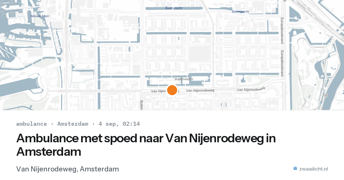 Ambulance met spoed naar Van Nijenrodeweg in Amsterdam — 4 sep 2026