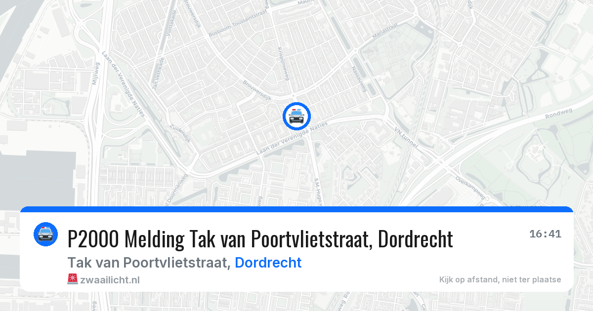 P2000 Melding Tak van Poortvlietstraat, Dordrecht — 23 mei 2026
