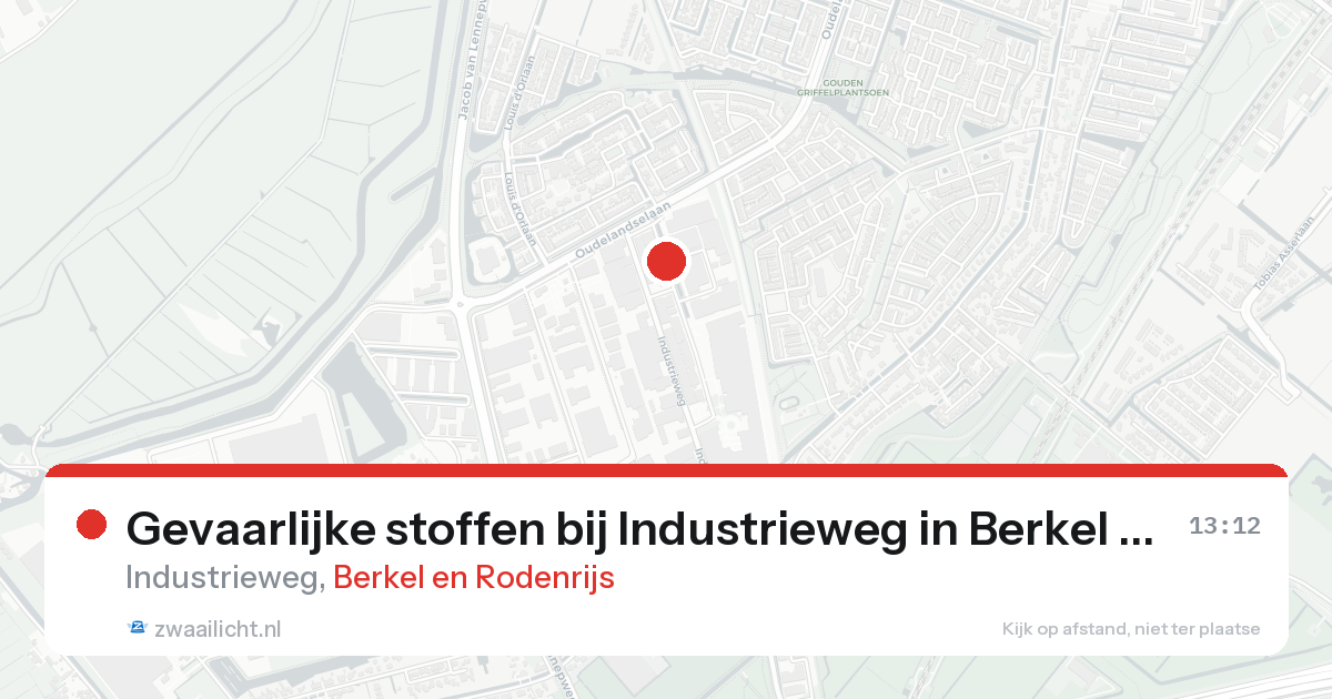 Gevaarlijke stoffen bij Industrieweg in Berkel en Rodenrijs — 21 aug 2026