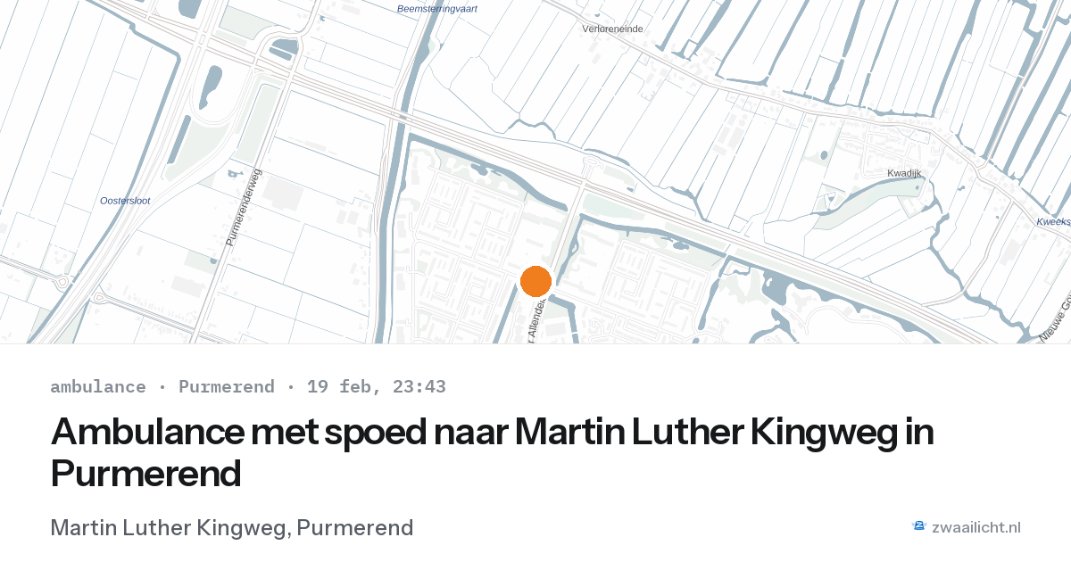 Ambulance met spoed naar Martin Luther Kingweg in Purmerend — 19 feb 2026
