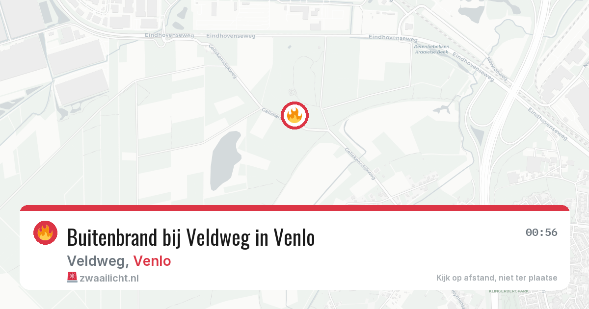 Buitenbrand bij Veldweg in Venlo — 25 mrt 2026