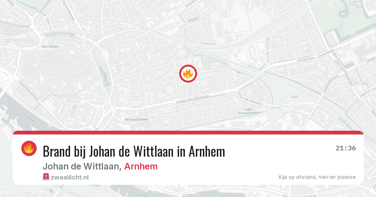 Brand bij Johan de Wittlaan in Arnhem — 6 aug 2026