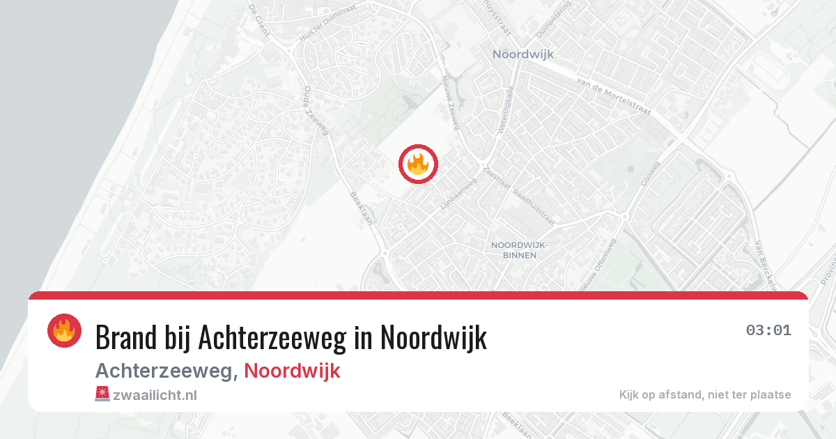 Brand bij Achterzeeweg in Noordwijk — 29 mrt 2026