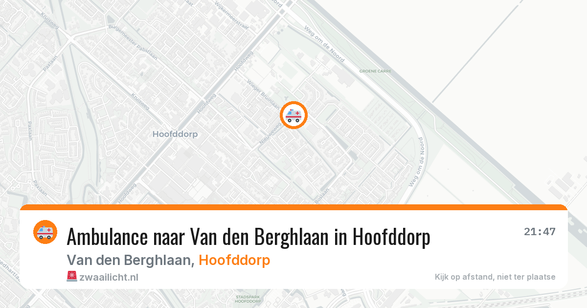 Ambulance naar Van den Berghlaan in Hoofddorp — 10 aug 2026