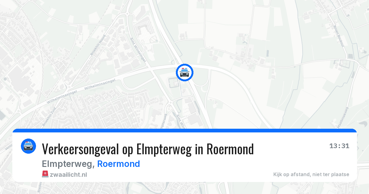 Verkeersongeval op Elmpterweg in Roermond — 14 jul 2026