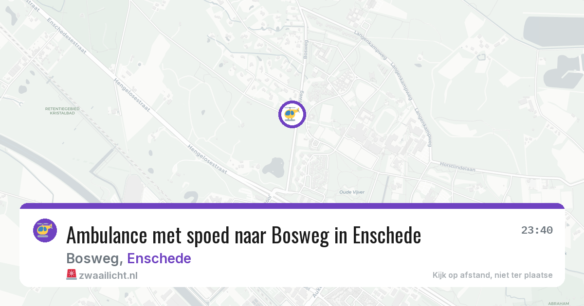 Ambulance met spoed naar Bosweg in Enschede — 5 aug 2026