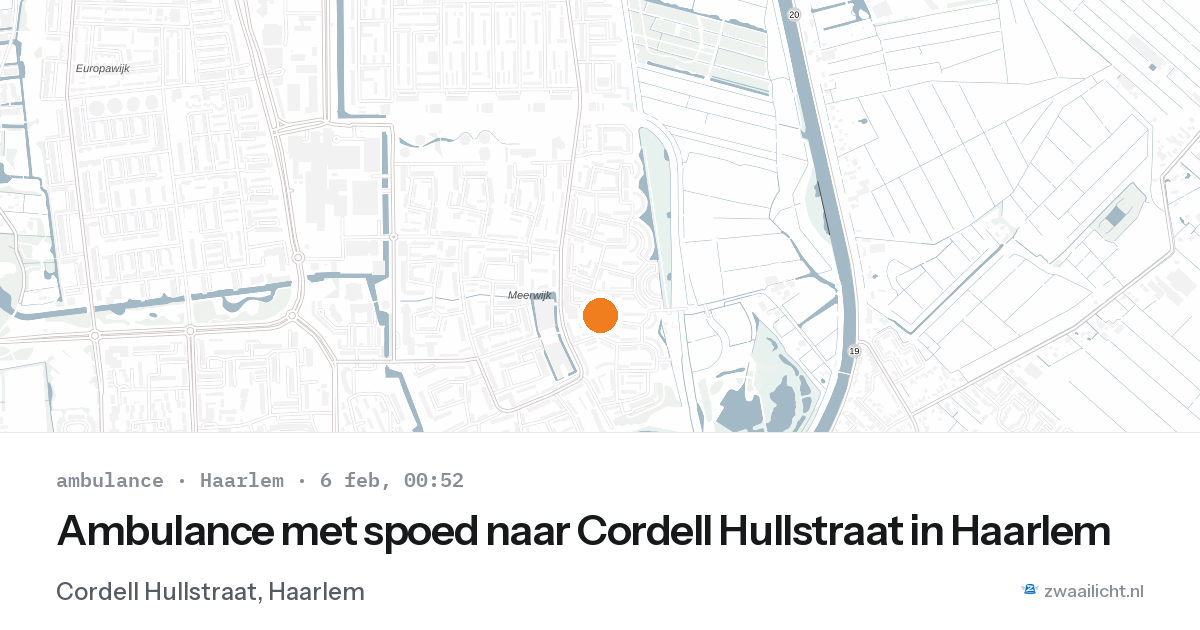 Ambulance met spoed naar Cordell Hullstraat in Haarlem — 5 feb 2026