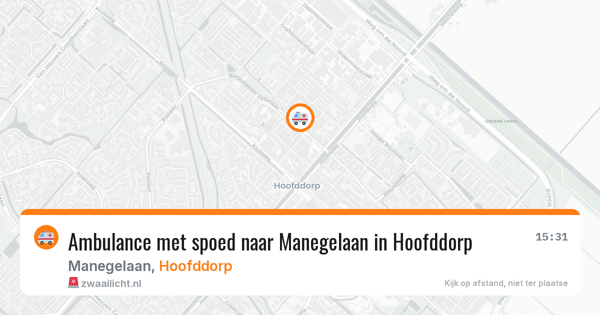 Ambulance met spoed naar Manegelaan in Hoofddorp — 5 aug 2026