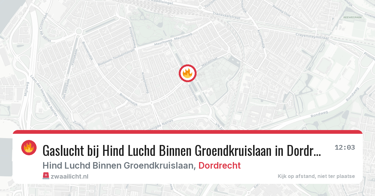 Gaslucht bij Hind Luchd Binnen Groendkruislaan in Dordrecht — 5 mei 2026