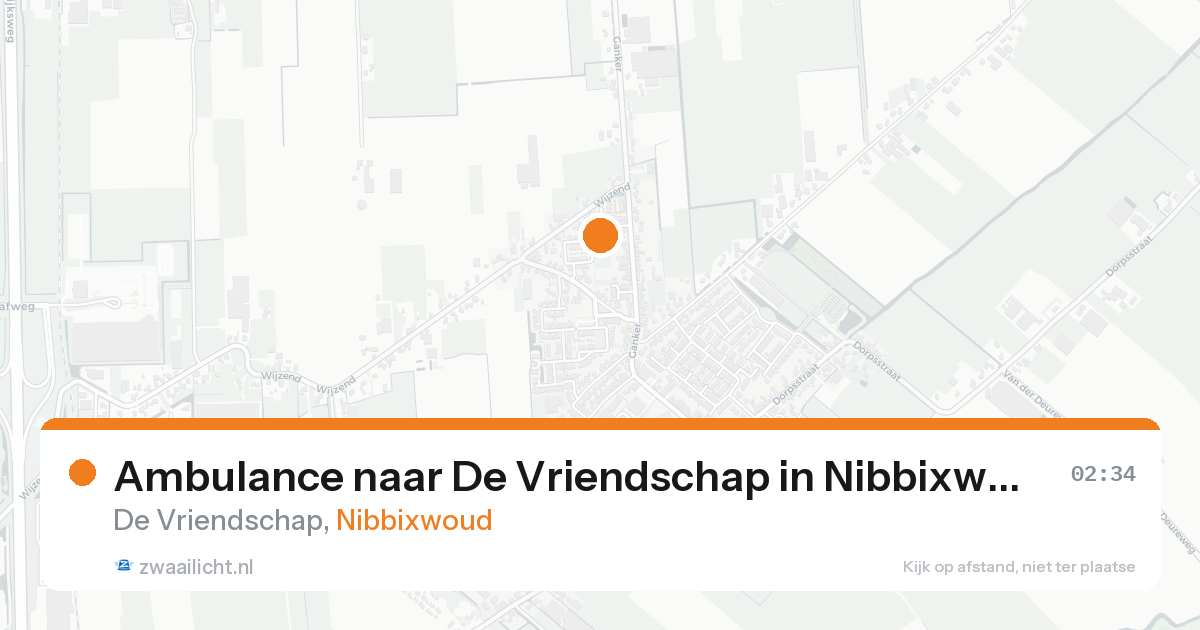 Ambulance naar De Vriendschap in Nibbixwoud — 25 mei 2026