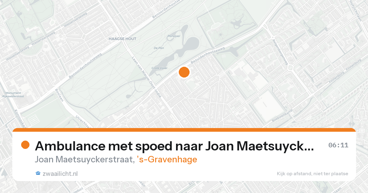 Ambulance met spoed naar Joan Maetsuyckerstraat in 's-Gravenhage — 20 aug 2026