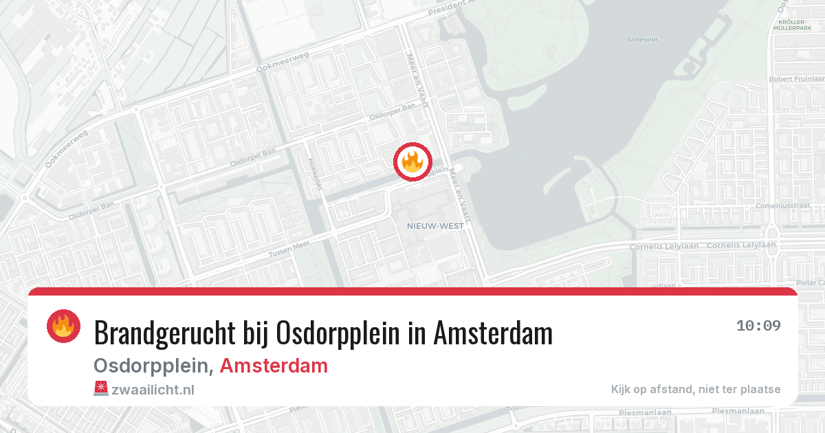Brandgerucht bij Osdorpplein in Amsterdam — 2 apr 2026