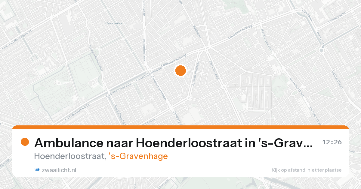 Ambulance naar Hoenderloostraat in 's-Gravenhage — 17 aug 2026