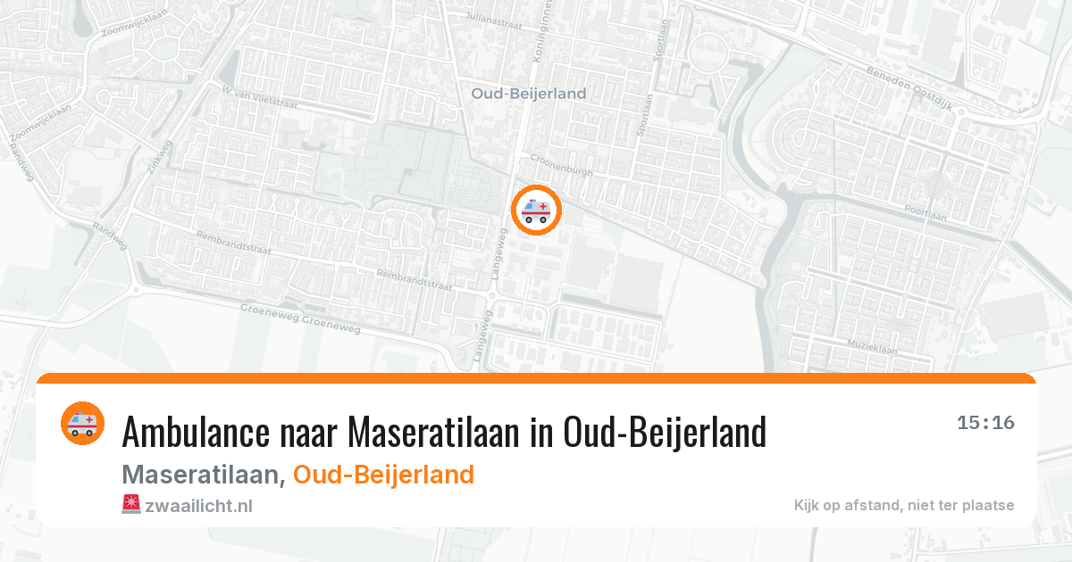 Ambulance naar Maseratilaan in Oud-Beijerland — 25 mei 2026