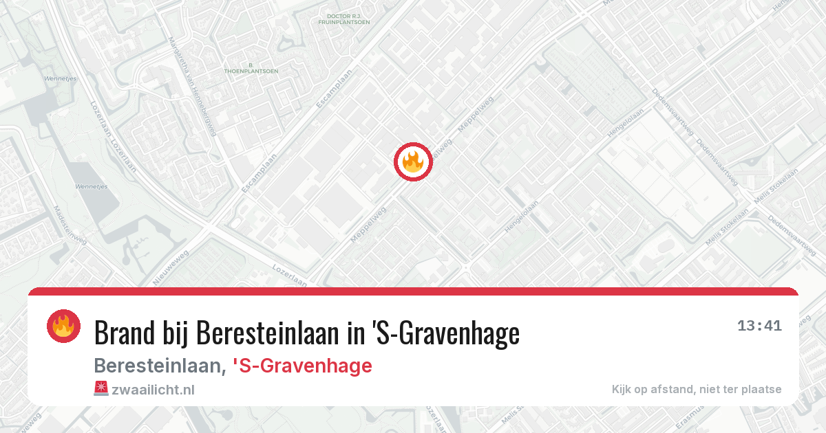 Brand bij Beresteinlaan in 'S-Gravenhage — 7 mei 2026