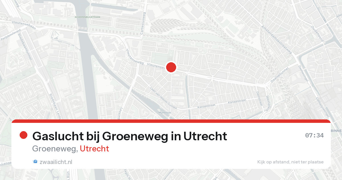 Gaslucht bij Groeneweg in Utrecht — 21 aug 2026