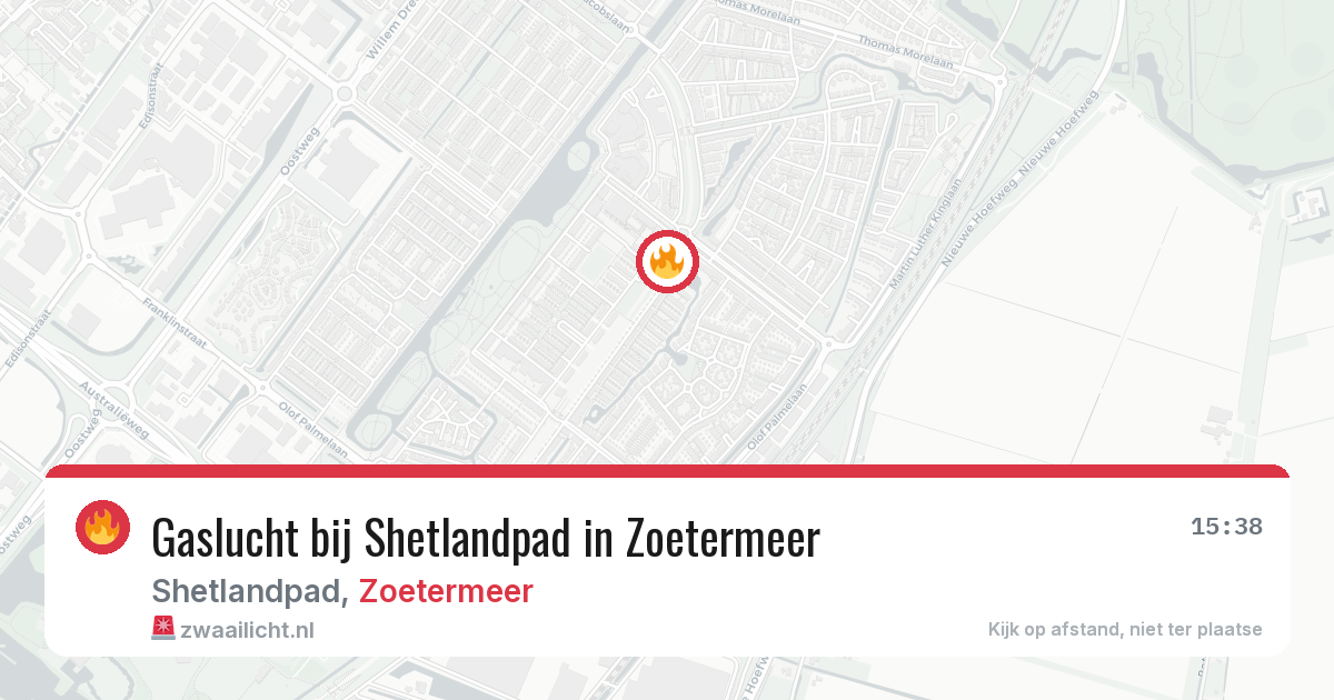 Gaslucht bij Shetlandpad in Zoetermeer — 8 jun 2026