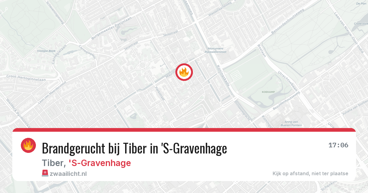 Brandgerucht bij Tiber in 'S-Gravenhage — 20 mrt 2026