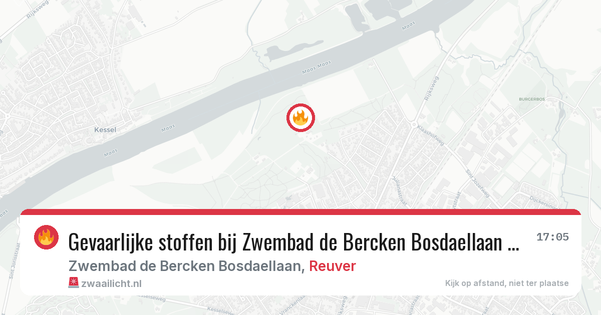 Gevaarlijke stoffen bij Zwembad de Bercken Bosdaellaan in Reuver — 27 jun 2026