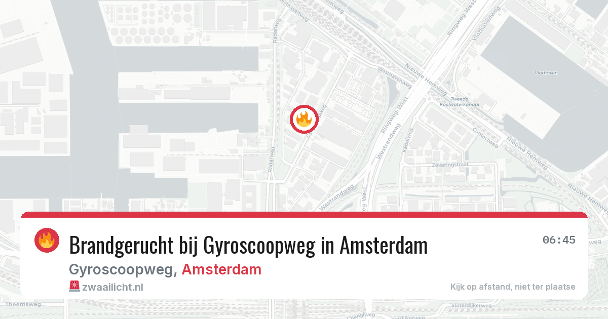 Brandgerucht bij Gyroscoopweg in Amsterdam — 21 mrt 2026