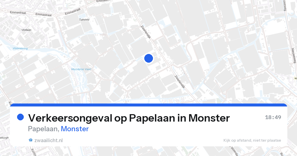 Verkeersongeval op Papelaan in Monster — 28 aug 2026