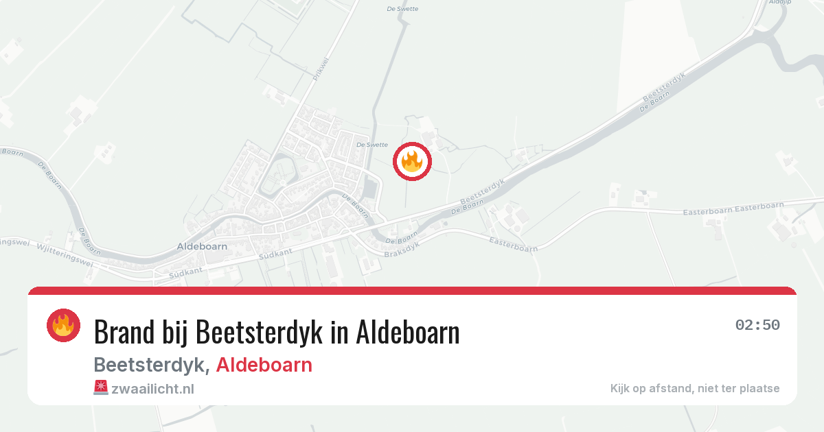 Brand bij Beetsterdyk in Aldeboarn — 20 jun 2026