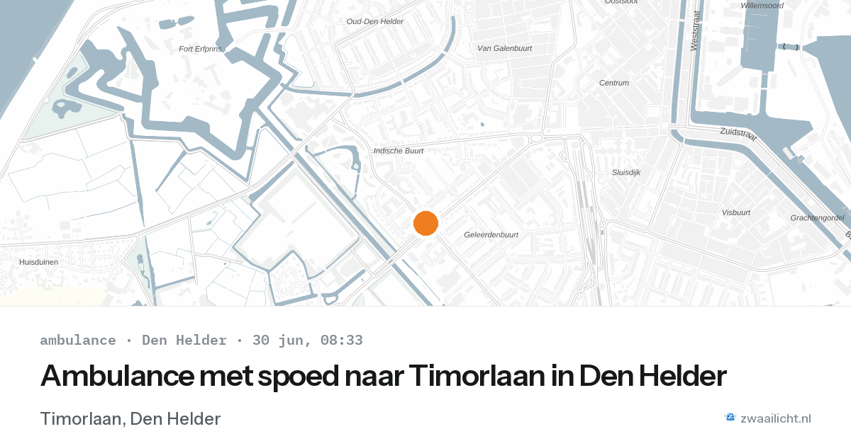Ambulance met spoed naar Timorlaan in Den Helder — 30 jun 2026