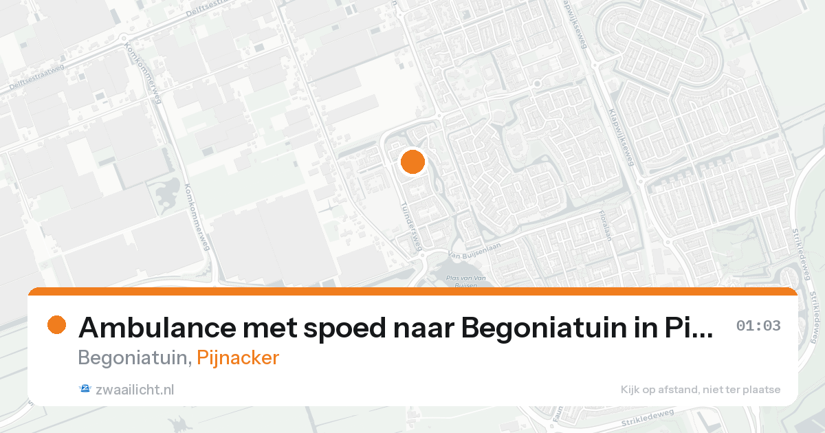 Ambulance met spoed naar Begoniatuin in Pijnacker — 14 aug 2026