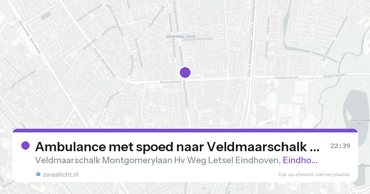 Ambulance met spoed naar Veldmaarschalk Montgomerylaan Hv Weg Letsel Eindhoven in Eindhoven — 15 aug 2026