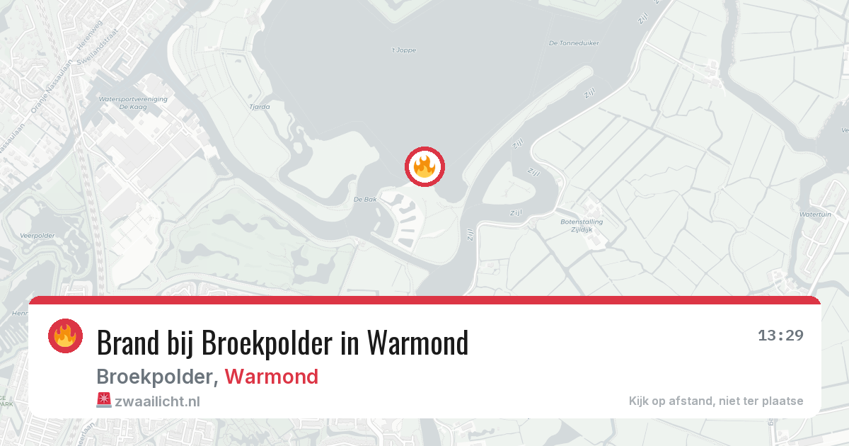 Brand bij Broekpolder in Warmond — 23 mei 2026