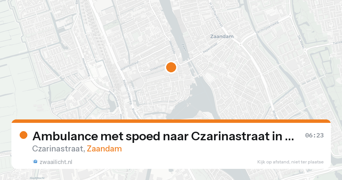 Ambulance met spoed naar Czarinastraat in Zaandam — 23 aug 2026