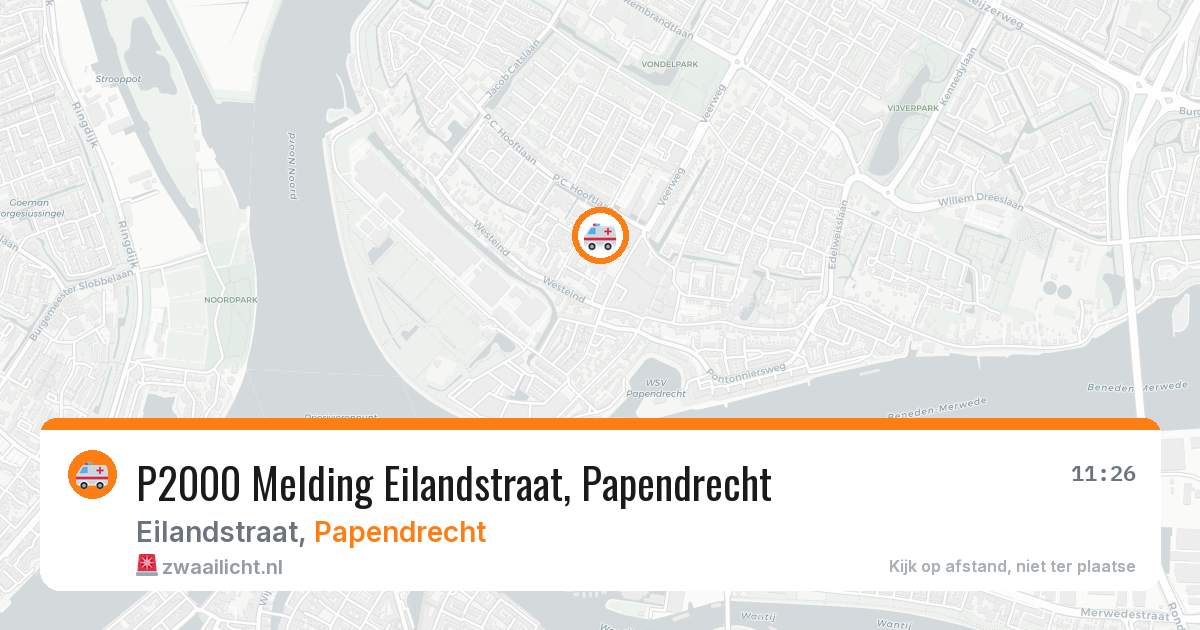 P2000 Melding Eilandstraat, Papendrecht — 20 feb 2026