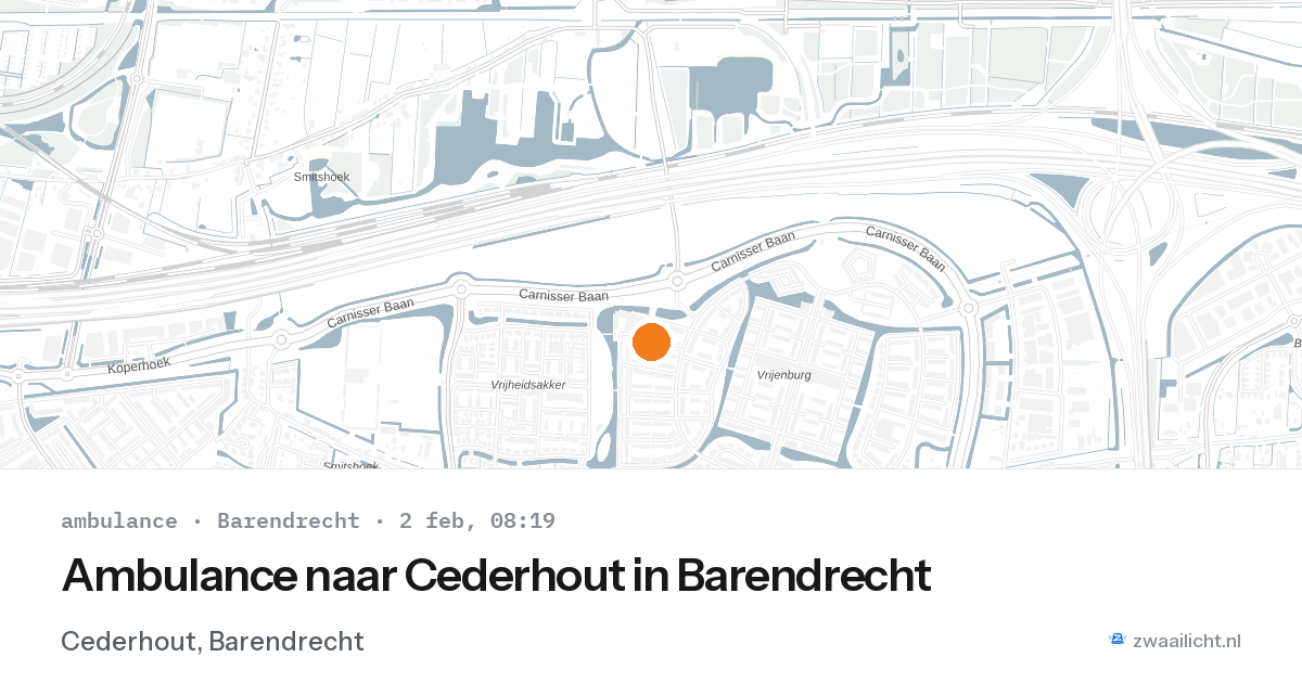 Ambulance naar Cederhout in Barendrecht — 2 feb 2026